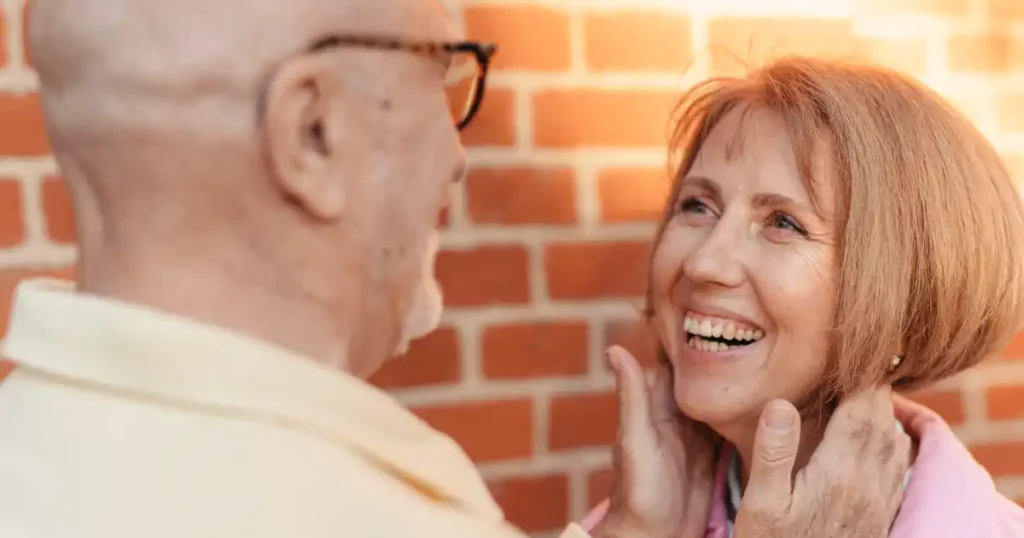 Couple celebrating essential products for a successful recovery after total joint replacement surgery